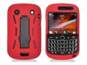 Red With Black Hybrid Case Cover with Stand for Blackberry 9900 9930