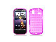 Pink with Crystal Plaid Pattern TPU Case Cover for HTC Amaze 4G Ruby