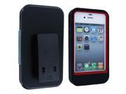 Black Red Hybrid Case Cover Holster Combo with Clip Stand for iPhone 4 4S