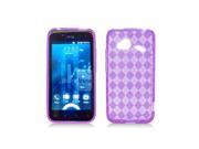 Purple Plaid Pattern TPU Case Cover for Droid Incredible 4G Lte Fireball 6410