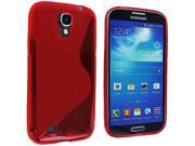 Red S Line Back TPU Gummy Case Cover for Samsung Galaxy S4