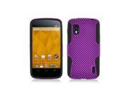 Purple Hybrid Hard Case Cover with Black Silicone Inner Case for Nexus 4