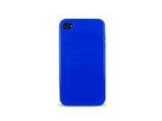 Blue TPU Gummy Skin Case Cover for iPhone 4