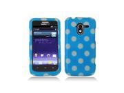 Light Blue White Polka Dots Design Snap On Hard Case Cover for ZTE Avid 4G N9120