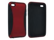 Red Hybrid Hard Case Cover with Black TPU Inner Case for iPod Touch 4