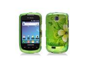 Green with Flower and Butterfly Snap On Hard Case Cover for Samsung Dart T499