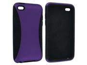 Purple Hybrid Hard Case Cover with Black TPU Inner Case for iPod Touch 4