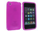 Hot Pink TPU Gummy Case Cover for iPhone 3 3G