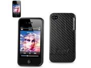 Reiko Black Leather Protector Fitted Case Cover for iPhone 4 iPhone 4s