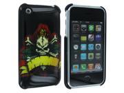 Black w Pirate and Flames Back Cover Case for iPhone 3 3G