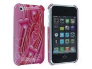 Pink Hearts Back Cover Case for iPhone 3 3G