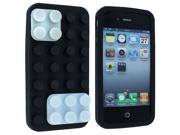 Black Lego Silicone Skin Case Hard Case Cover for iPhone 4 4S