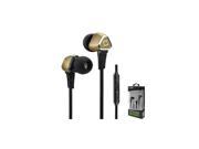 Premium Gold 3.5mm Hands Free Stereo In Ear Headphones Multifunction Remote