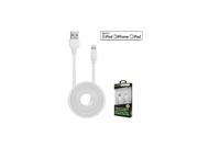 For iPhone iPad iPod White 4ft Lightning USB Flat Wire Charger Data Sync Cable