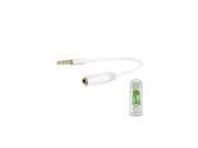 White 6 Gold Plated 3.5mm TRRS Male to Female Audio Adapter Cable