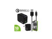 18W USB Wall Home Travel Charger w Quick Charge 5 ft Micro USB Cable Included