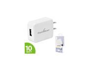 CyonGear High Powered 2.1 A 10 W USB Home Wall Travel Charger Adapter White