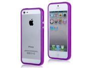 Purple Solid TPU Bumper Case Cover with Metal Buttons for iPhone 5 5S