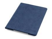 Thin Apple iPad Air 2 Case Devicewear Ridge Slim Blue Vegan Leather Case with Six Position Flip Stand and On Off Switch