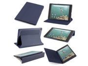 Slim Google Nexus 9 Version 1 2014 case The Ridge by Devicewear Blue Vegan Leather with Six Position Flip Stand With Auto Sleep Wake Cover Compatible Only