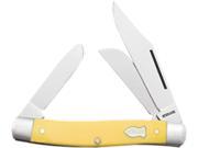 Schrade Senior 4 Closed 3 Blade Pocket Knife w Yellow Handle