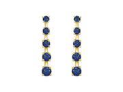 Blue Sapphire Journey Earrings 14K Yellow Gold 2.00 CT TGW