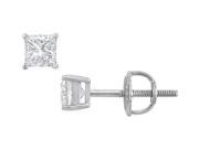 14K White Gold Princess Cut Diamond Stud Earrings – 0.33 CT. TW.