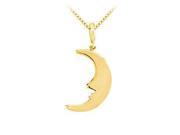 14K Yellow Gold Petite Half Moon Charm Pendant