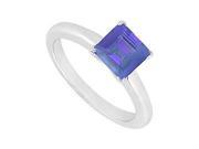 Sapphire Ring 14K White Gold 0.75 CT TGW