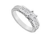 Princess Cut Diamond Engagement Ring in 14K White Gold 1.00 Carat Diamonds