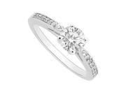 14K White Gold Semi Mount Engagement Ring 0.15 Carat Diamonds Not Included Center Diamond