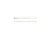 1mm Diamond Cut 14K Rose Gold Cable Chain Necklace
