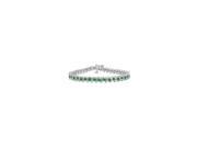 Frosted Emerald S Tennis Bracelet 925 Sterling Silver 3.00 Carat Total Gem Weight