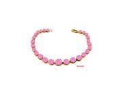 September Birthstone Prong Set Created Pink Sapphire Bracelet in 18K Yellow Gold Vermeil Over St
