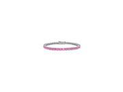 Pink Cubic Zirconia Prong Set Sterling Silver Tennis Bracelet 7.00 CT TGW