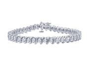 Platinum Diamond S Tennis Bracelet 4 CT TDW April Birthstone Jewelry