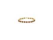 14K Yellow Gold Prong Set Round Smokey Quartz Bracelet 12.00 CT TGW June Birthday Jewelry