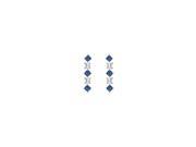 Created Sapphire and Cubic Zirconia Earrings 14K White Gold 0.75 CT TGW