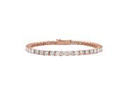 Cubic Zirconia Tennis Bracelet in 14K Rose Gold Vermeil 5 CT TGW April Birthstone Jewelry