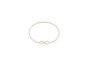 14K Rose Gold Infinity Bracelet with 7 Inch Cable Chain and Lobster Lock