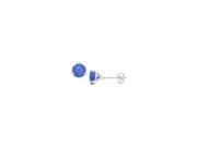 14K White Gold Martini Style Blue Sapphire Stud Earrings with 1.00 CT TGW