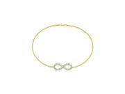Bracelet Cubic Zirconia Infinity Knot in Yellow Gold 14K Half a Carat CZs