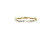 Cubic Zirconia Tennis Bracelet in 14K Yellow Gold 1 CT TGW April Birthstone Jewelry