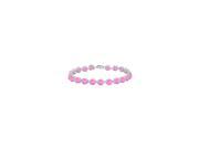 14K White Gold Prong Set Round Pink Topaz Bracelet with 12.00 CT TGW