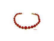July Birthstone Prong Set Ruby Bracelet in 18K Yellow Gold Over Sterling Silver