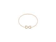 Infinity Bracelet in 14K Rose Gold Double Heart Design with 7 Inch Cable Chain and Lobster Lock