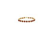 Garnet Bracelet in 18K Yellow Gold Vermeil. 12CT. TGW. 7 Inch