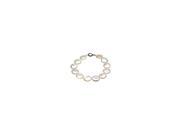 Sterling Silver and Freshwater White Cultured Coin Pearl Bracelet 8 Inch 13 14 MM