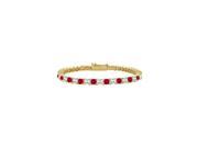 Ruby and Diamond Tennis Bracelet with 4.00 CT TGW on 18K Yellow Gold