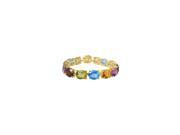 Oval Multi Color Gemstone Tennis Bracelet in 18K Yellow Gold Vermeil 50 CT TGW